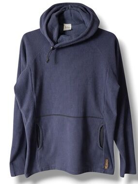 Melanzana Micro Grid Hoodie Mens M Blue Pullover Hooded Fleece Melly USA